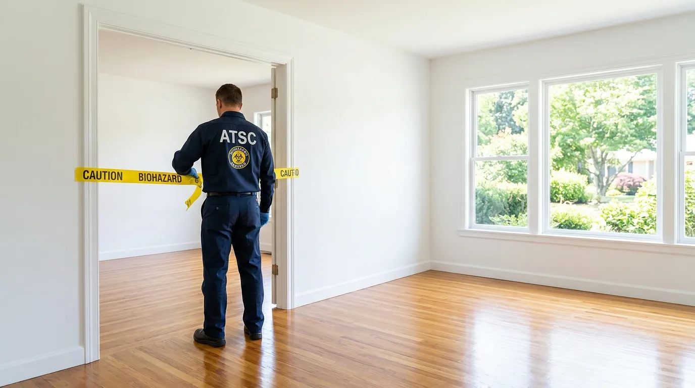 Certified biohazard cleanup crew performing Decomposition Cleanup in Sun Prairie